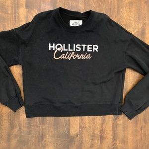 Hollister California Cropped Black Sweatshirt Women Small
